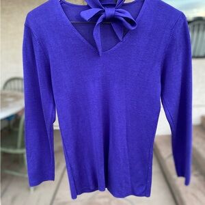 Vintage Purple Blouse with Bow Detail